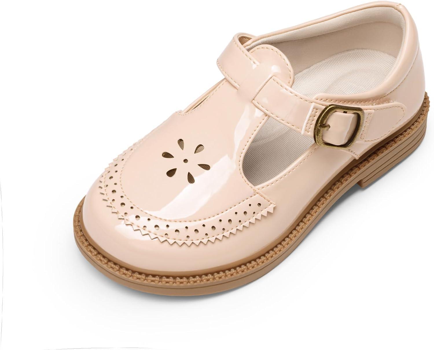 image:imageDREAM PAIRS Toddler Little Girls Mary Jane Dress Shoes Ballet Flats for Girl School Uniform ShoesNude