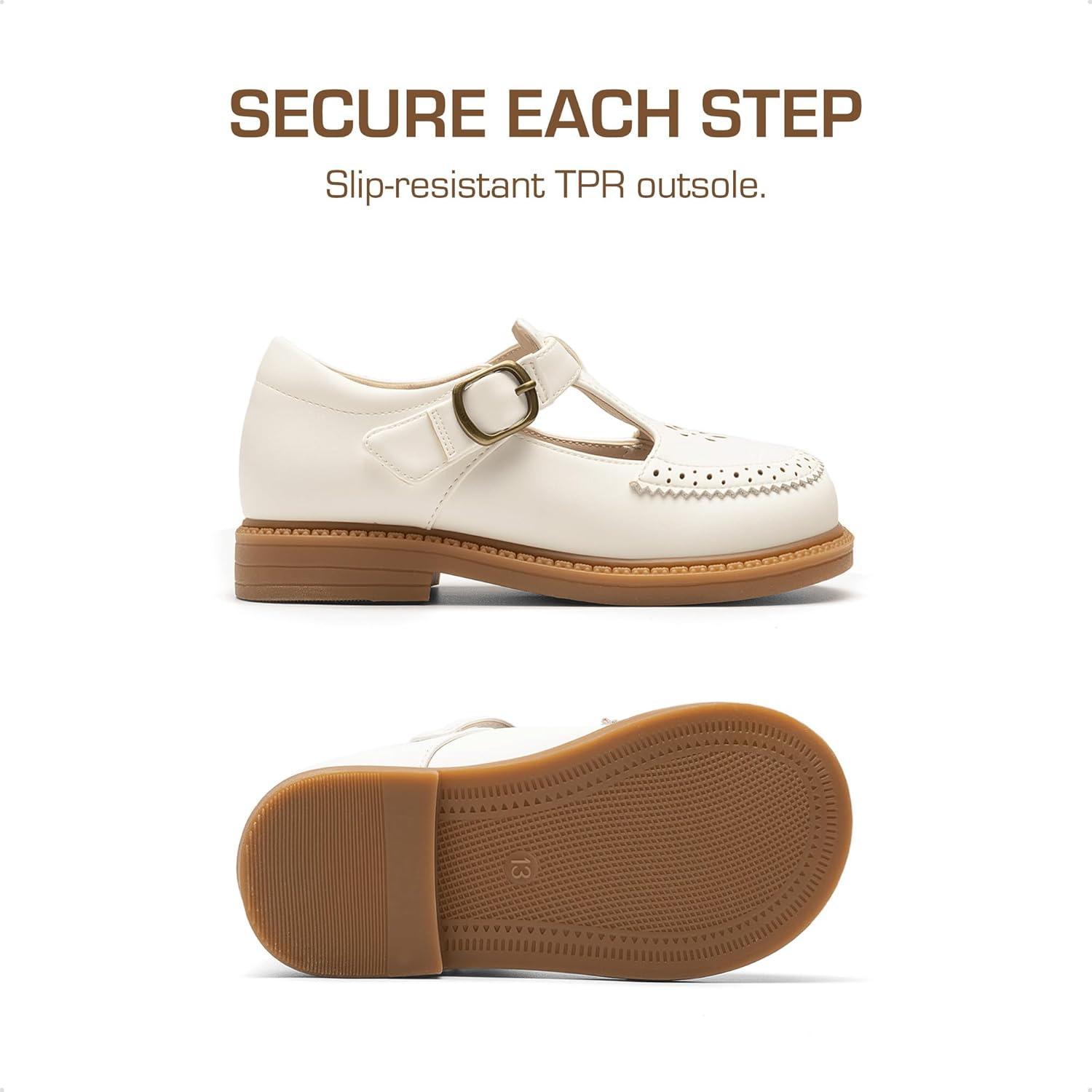 image:imageDREAM PAIRS Toddler Little Girls Mary Jane Dress Shoes Ballet Flats for Girl School Uniform ShoesWhite