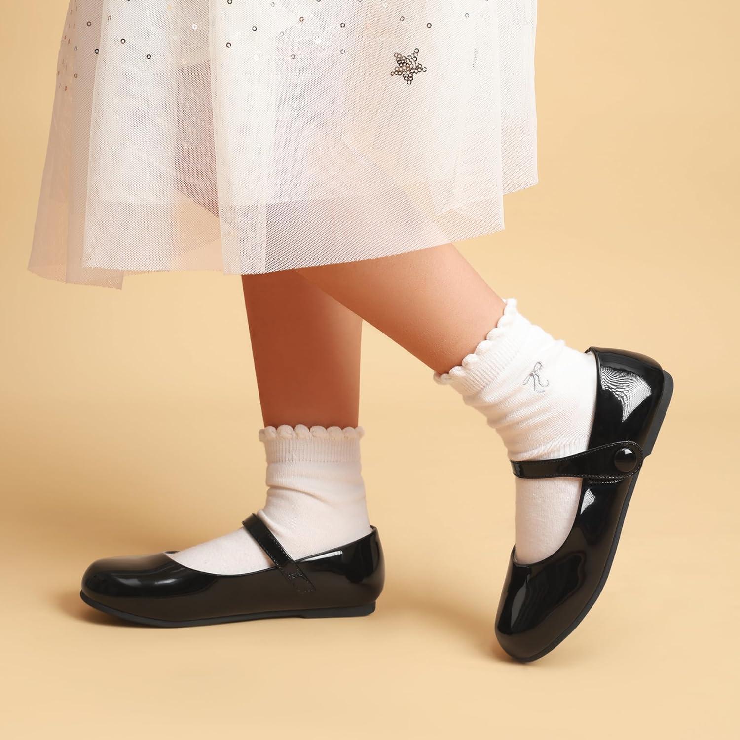image:imageDREAM PAIRS Toddler Little Girls Mary Jane Dress Shoes Wedding Ballet Flats Round Toe Flower Girl ShoesBlack