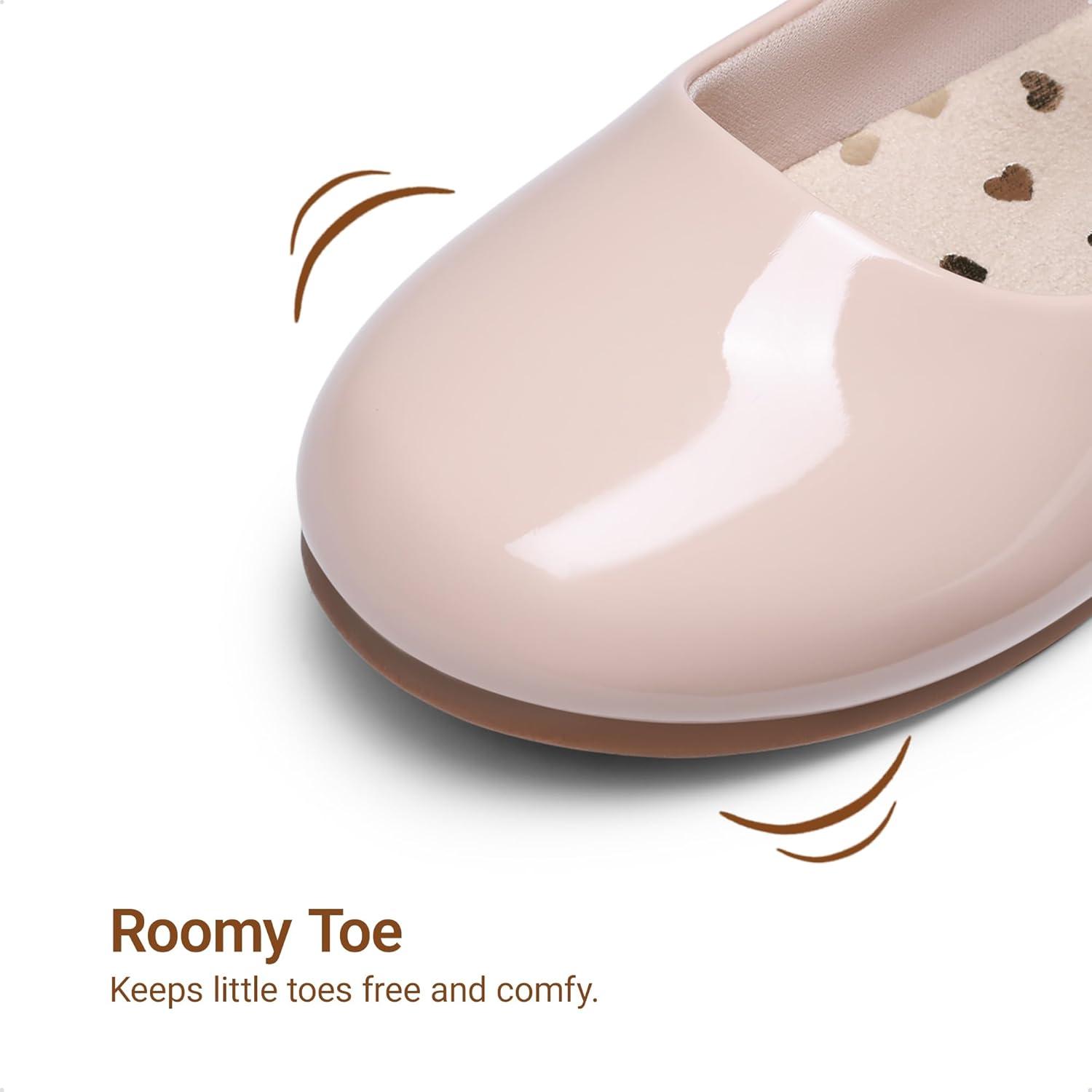 image:imageDREAM PAIRS Toddler Little Girls Mary Jane Dress Shoes Wedding Ballet Flats Round Toe Flower Girl ShoesNude