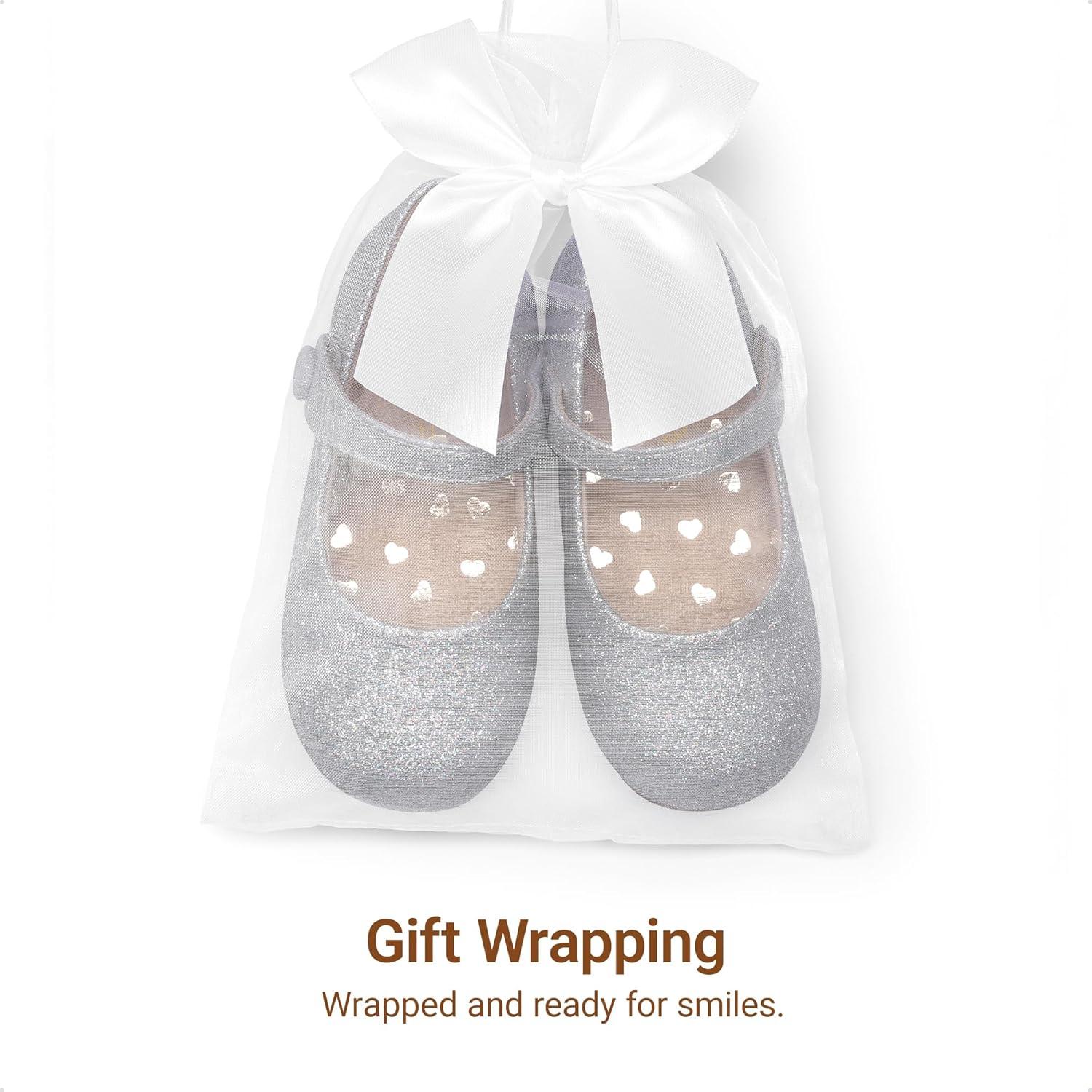 image:imageDREAM PAIRS Toddler Little Girls Mary Jane Dress Shoes Wedding Ballet Flats Round Toe Flower Girl ShoesSilver
