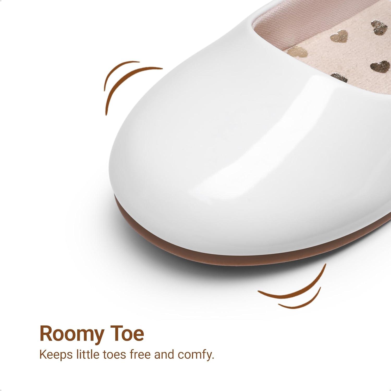 image:imageDREAM PAIRS Toddler Little Girls Mary Jane Dress Shoes Wedding Ballet Flats Round Toe Flower Girl ShoesWhite