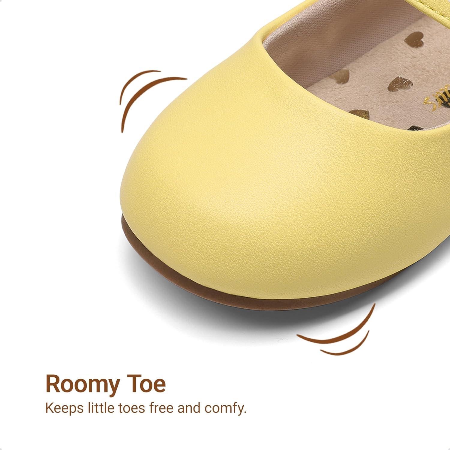 image:imageDREAM PAIRS Toddler Little Girls Mary Jane Dress Shoes Wedding Ballet Flats Round Toe Flower Girl ShoesYellow