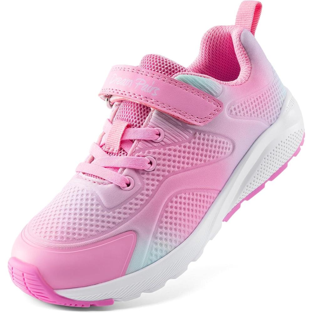 image:imageDREAM PAIRS Girls Running Shoes Kids Sneakers Tennis ColorBurst Lightweight Casual Walking ShoesPinkGreen