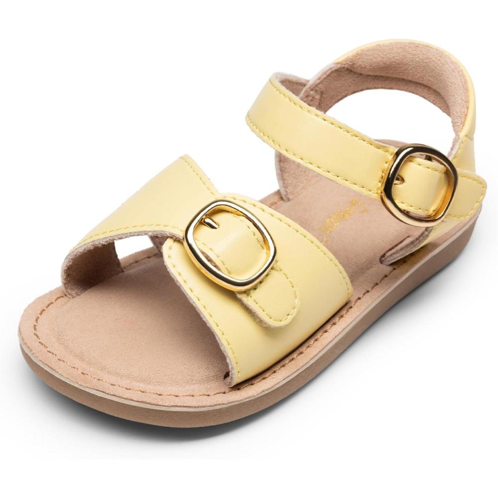 image:imageDREAM PAIRS Girls Sandals Fashion Sandal with Adjustable Straps OpenToe Comfortable Summer Shoes for Toddler Little KidYellow