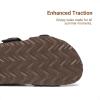 DREAM PAIRS Girls Boys Slides For Kids Non-Slip with Adjustable Straps for Indoor & Outdoor Toddler Little Kid/Big Kid(Dark Brown)
