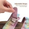 DREAM PAIRS Girls Boys Slides For Kids Non-Slip with Adjustable Straps for Indoor & Outdoor Toddler Little Kid/Big Kid(Rainbow)