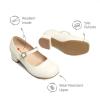 DREAM PAIRS Girls Dress Shoes Mary Jane Low Heels Flower Wedding Party Pump Prom Footwear for Little/Big Kids(Ivory)