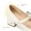 DREAM PAIRS Girls Dress Shoes Mary Jane Low Heels Flower Wedding Party Pump Prom Footwear for Little/Big Kids(Ivory)