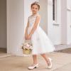 DREAM PAIRS Girls Dress Shoes Mary Jane Low Heels Flower Wedding Party Pump Prom Footwear for Little/Big Kids(Ivory)