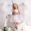 DREAM PAIRS Girls Dress Shoes Mary Jane Low Heels Flower Wedding Party Pump Prom Footwear for Little/Big Kids(Light Blue)