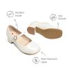 DREAM PAIRS Girls Dress Shoes Mary Jane Low Heels Flower Wedding Party Pump Prom Footwear for Little/Big Kids(White)