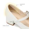 DREAM PAIRS Girls Dress Shoes Mary Jane Low Heels Flower Wedding Party Pump Prom Footwear for Little/Big Kids(White)