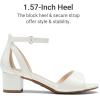 DREAM PAIRS Girls Sandals Chunky Pump Ankle Strap High Heels Dress Open Toe Flower Wedding Party for Little Big Kid(White-pat)