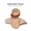 DREAM PAIRS Girls Sandals Fashion Sandal with Adjustable Straps Open-Toe Comfortable Summer Shoes for Toddler Little Kid(Brown)