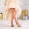 DREAM PAIRS Girls Sandals Low Heel Dress Pump Ankle Strap Flower Wedding Party Shoes for Little Kid/Big Kid(Gold)
