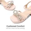 DREAM PAIRS Girls Sandals Open Toe Low Block Chunky Heels Sandals Bow Flower Party Dress Pumps Shoes for Little Big Kid(Pink)