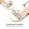 DREAM PAIRS Girls Sandals Open Toe Low Block Chunky Heels Sandals Bow Flower Party Dress Pumps Shoes for Little Big Kid(White)