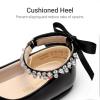 DREAM PAIRS Toddler Little Girls Dress Shoes Flower Girl Mary Jane Ballet Flat Shoes with Pearl Ankle Strap & Satin Bow for Wedding/Party(Black)