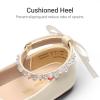 DREAM PAIRS Toddler Little Girls Dress Shoes Flower Girl Mary Jane Ballet Flat Shoes with Pearl Ankle Strap & Satin Bow for Wedding/Party(Ivory)