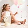 DREAM PAIRS Toddler Little Girls Dress Shoes Flower Girl Mary Jane Ballet Flat Shoes with Pearl Ankle Strap & Satin Bow for Wedding/Party(Pink)