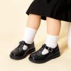 DREAM PAIRS Toddler Little Girl’s Mary Jane Dress Shoes – Ballet Flats for Girl School Uniform Shoes(All Black)