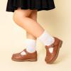 DREAM PAIRS Toddler Little Girl’s Mary Jane Dress Shoes – Ballet Flats for Girl School Uniform Shoes(Brown)