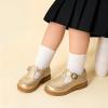 DREAM PAIRS Toddler Little Girl’s Mary Jane Dress Shoes – Ballet Flats for Girl School Uniform Shoes(Gold)