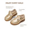 DREAM PAIRS Toddler Little Girl’s Mary Jane Dress Shoes – Ballet Flats for Girl School Uniform Shoes(Gold)