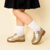 DREAM PAIRS Toddler Little Girl’s Mary Jane Dress Shoes – Ballet Flats for Girl School Uniform Shoes(Gold)
