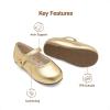 DREAM PAIRS Toddler Little Girls Mary Jane Dress Shoes Wedding Ballet Flats Round Toe Flower Girl Shoes(Gold)