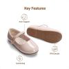 DREAM PAIRS Toddler Little Girls Mary Jane Dress Shoes Wedding Ballet Flats Round Toe Flower Girl Shoes(Nude)