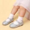 DREAM PAIRS Toddler Little Girls Mary Jane Dress Shoes Wedding Ballet Flats Round Toe Flower Girl Shoes(Silver)