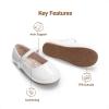 DREAM PAIRS Toddler Little Girls Mary Jane Dress Shoes Wedding Ballet Flats Round Toe Flower Girl Shoes(White)