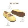 DREAM PAIRS Toddler Little Girls Mary Jane Dress Shoes Wedding Ballet Flats Round Toe Flower Girl Shoes(Yellow)
