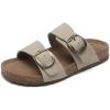 DREAM PAIRS Girls Boys Slides For Kids Non-Slip with Adjustable Straps for Indoor & Outdoor Toddler Little Kid/Big Kid(Beige)