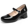 DREAM PAIRS Girls Dress Shoes Mary Jane Low Heels Flower Wedding Party Pump Prom Footwear for Little/Big Kids(Black)