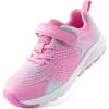 DREAM PAIRS Girls Running Shoes Kids Sneakers Tennis ColorBurst Lightweight Casual Walking Shoes(Pink/Green)