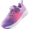 DREAM PAIRS Girls Running Shoes Kids Sneakers Tennis ColorBurst Lightweight Casual Walking Shoes(Purple/Hot Pink)