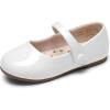 DREAM PAIRS Toddler Little Girls Mary Jane Dress Shoes Wedding Ballet Flats Round Toe Flower Girl Shoes(White)
