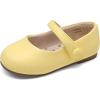DREAM PAIRS Toddler Little Girls Mary Jane Dress Shoes Wedding Ballet Flats Round Toe Flower Girl Shoes(Yellow)