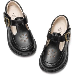 DREAM PAIRS Toddler Little Girl’s Mary Jane Dress Shoes – Ballet Flats for Girl School Uniform Shoes(Black)