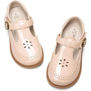 DREAM PAIRS Toddler Little Girl’s Mary Jane Dress Shoes – Ballet Flats for Girl School Uniform Shoes(Nude)