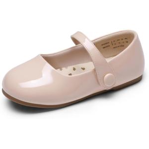 DREAM PAIRS Toddler Little Girls Mary Jane Dress Shoes Wedding Ballet Flats Round Toe Flower Girl Shoes(Nude)