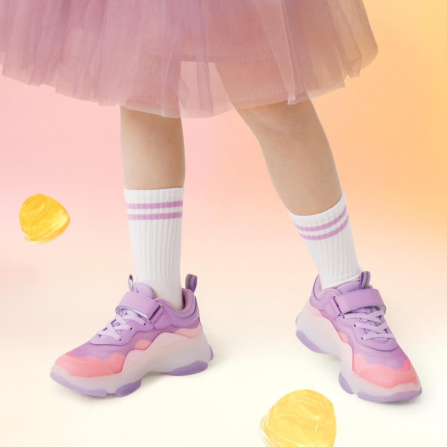 image:imageDREAM PAIRS Boys Girls Slipon Sneakers Lightweight Breathable Walking ShoesPurplePink