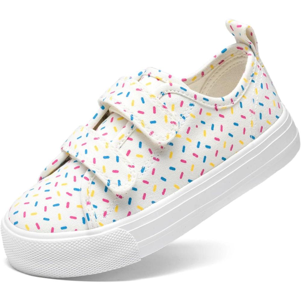 image:imageDREAM PAIRS Kid Toddler Sneakers Boys Girls Canvas with Cartoon Dual Hook and Loops for School WalkingBeigeMulti