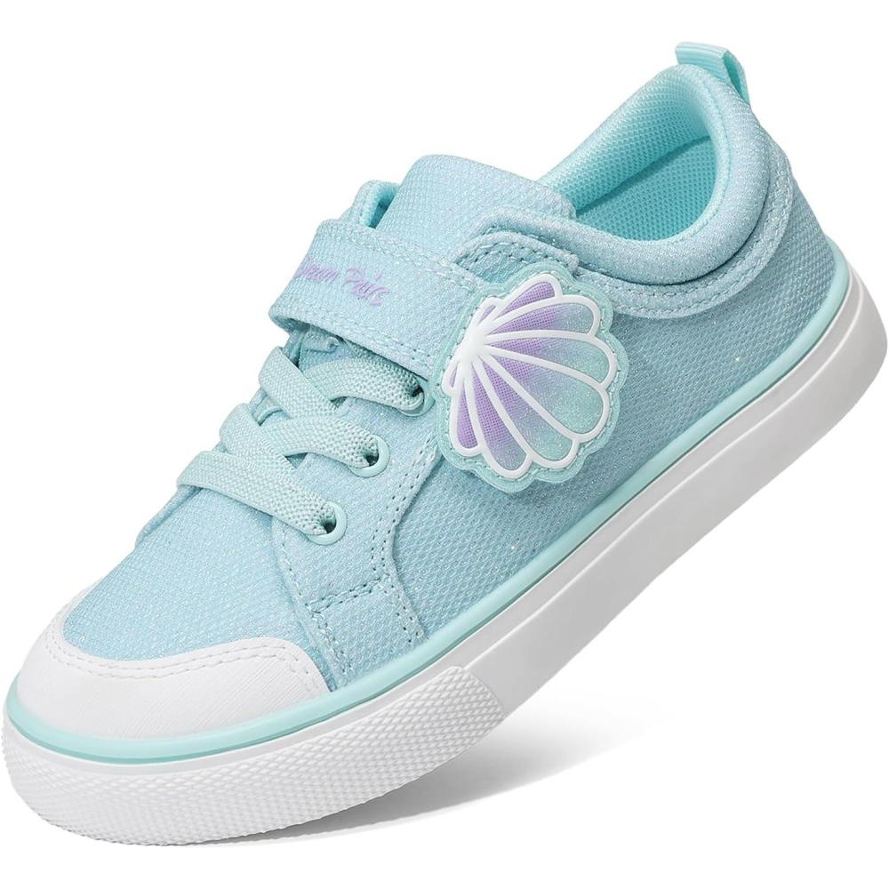 image:imageDREAM PAIRS Toddler Girls Sneakers Lightweight Comfortable Hook and Loop Casual Walking Cartoon Cute Little Kids ShoesBlue