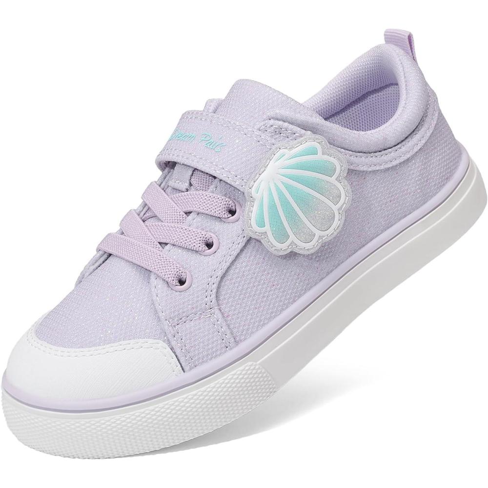 image:imageDREAM PAIRS Toddler Girls Sneakers Lightweight Comfortable Hook and Loop Casual Walking Cartoon Cute Little Kids ShoesPurple