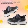 DREAM PAIRS Boys Girls Slip-on Sneakers Lightweight Breathable Walking Shoes(Black)