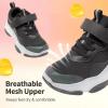 DREAM PAIRS Boys Girls Slip-on Sneakers Lightweight Breathable Walking Shoes(Black)